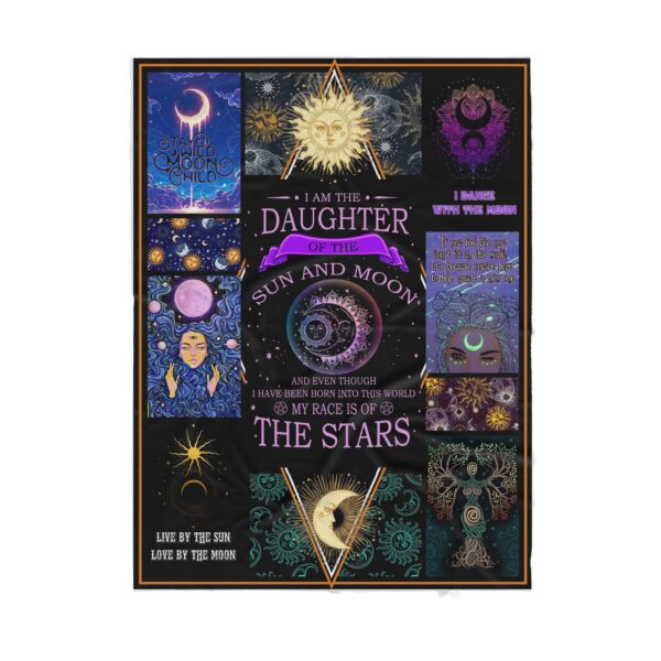 The Daughter of the Sun and Moon the stars Fleece Blanket Sherpa Blanket