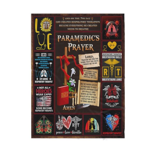 Respiratory Therapist's Prayer Gift Fleece Blanket Sherpa Blanket