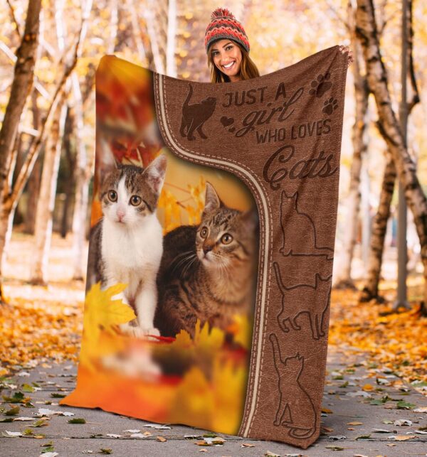Just A Girl Who Loves Cats Gift For Cat Lovers Fleece Fleece Blanket Sherpa Blanket