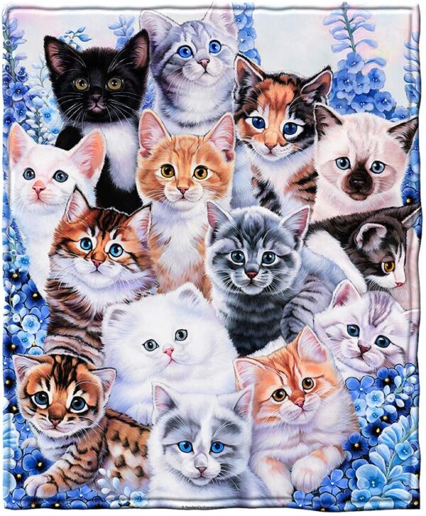 Kittens Gift For Cat Lovers Fleece Fleece Blanket Sherpa Blanket