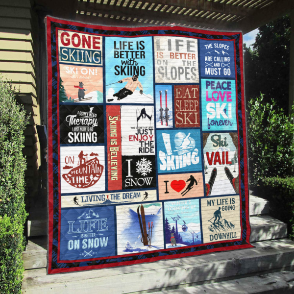 Life Is Better With Skiing Gifts For Skiing Lovers Fleece Fleece Blanket Sherpa Blanket