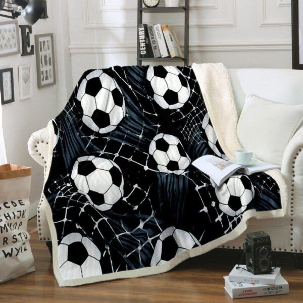 Soccer Fleece Blanket - Sherpa Blanket  2