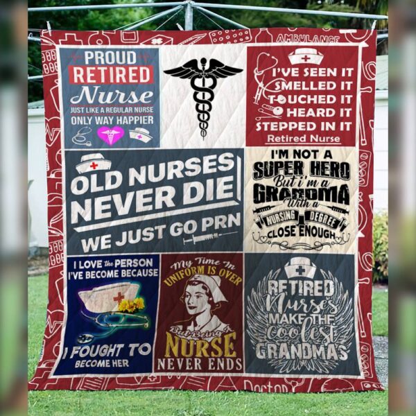 Proud Retired Nurse Caduseus Symbol Nurse Hat Coolest Grandma Fleece Fleece Blanket Sherpa Blanket