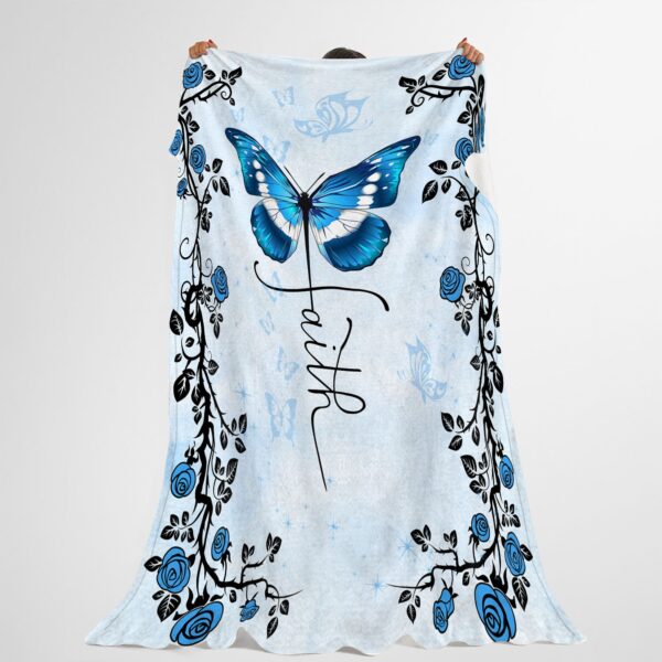 Faith Butterfly Fleece Blanket - Sherpa Blanket