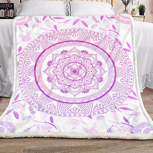 Mandala 2 Fleece Blanket - Sherpa Blanket