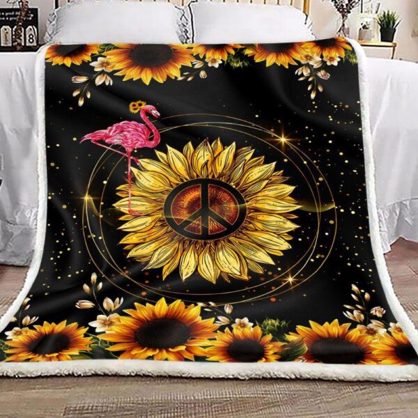 Flamingo Sunshine Fleece Blanket - Sherpa Blanket