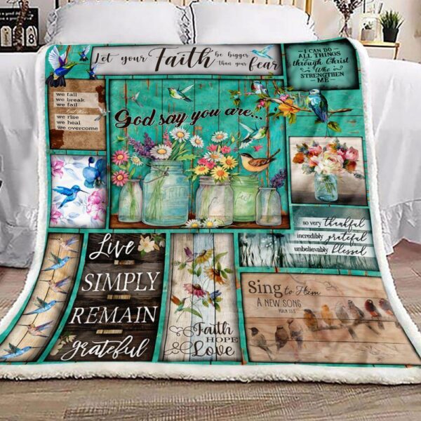 Hummingbird Faith Fleece Blanket - Sherpa Blanket