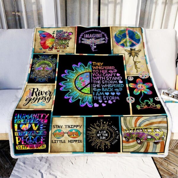 Hippie Whispered Fleece Blanket - Sherpa Blanket
