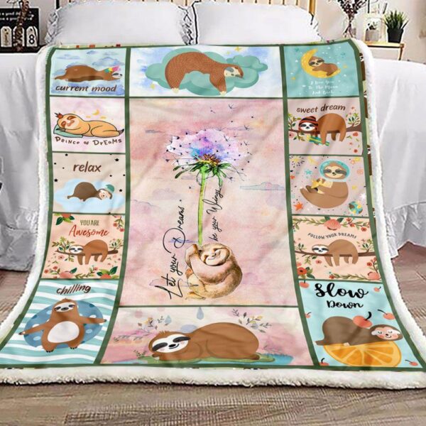Sloths Dream Fleece Blanket - Sherpa Blanket