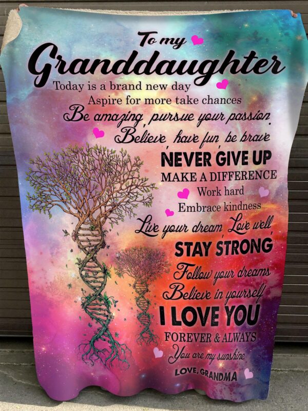 Love Letter From Grandma To My Granddaughter Never Give Up Make Difference Fleece Blanket Sherpa Blanket