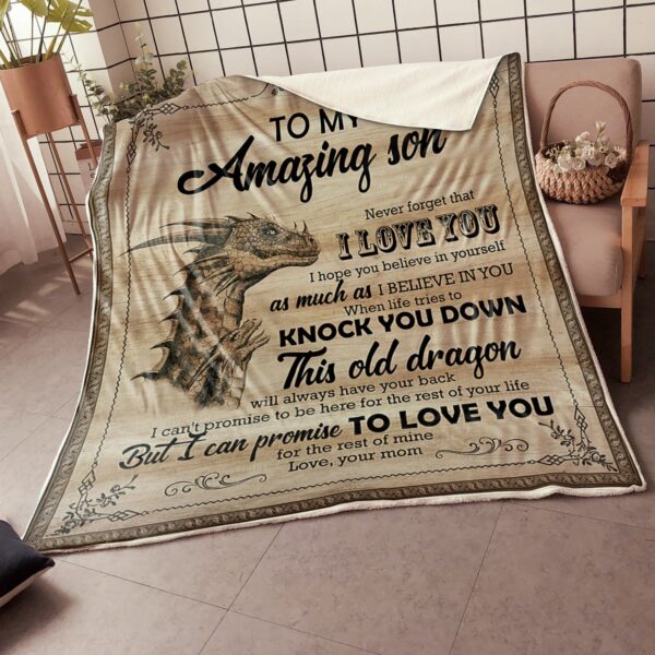 My Son Dragon Love You For The Rest Of My Life Gift From Mom Fleece Blanket Sherpa Blanket