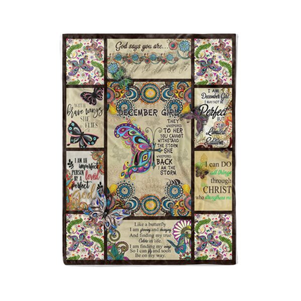 December Girl The Storm Butterfly Fleece Blanket Sherpa Blanket