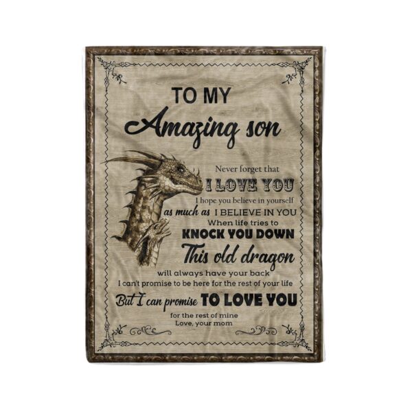 My Son Dragon Love You For The Rest Of My Life Gift From Mom Fleece Blanket Sherpa Blanket