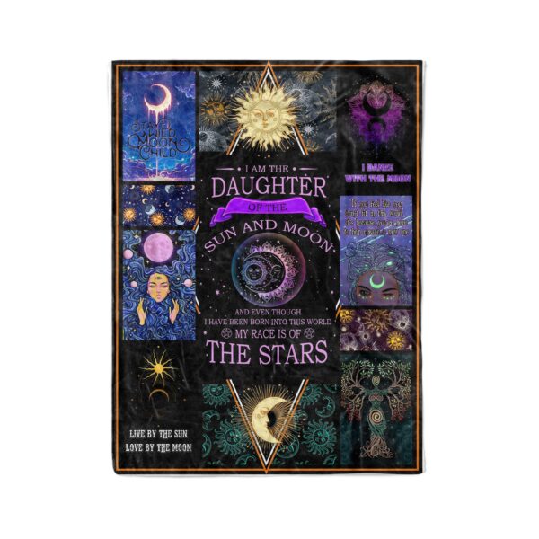 The Daughter of the Sun and Moon the stars Fleece Blanket Sherpa Blanket