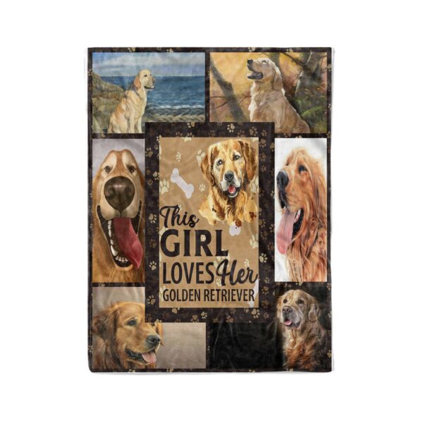 This Girl Loves Her Golden Retriever Gift Fleece Blanket Sherpa Blanket
