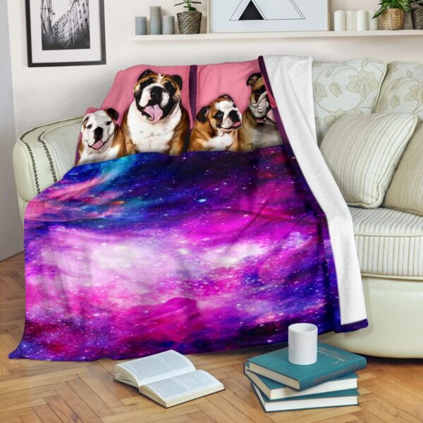 Family bulldog Fleece Blanket - Sherpa Blanket