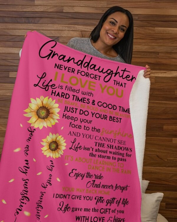 To My Granddaughter Fleece Blanket - Sherpa Blanket