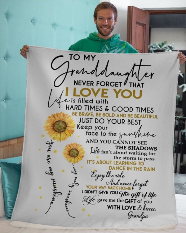 To My Granddaughter Fleece Blanket - Sherpa Blanket