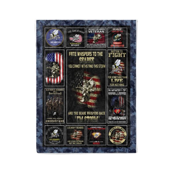 Seabee Veteran Fleece Blanket Sherpa Blanket