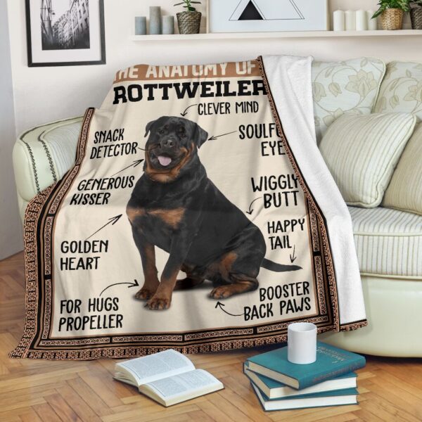 The anatomy of a rottweiler Fleece Blanket - Sherpa Blanket