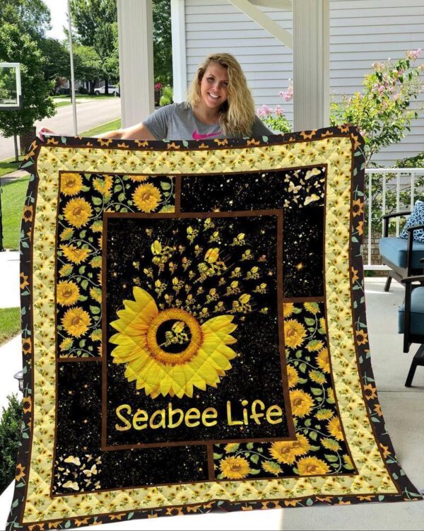 Seabee Life Flower Fleece Blanket - Sherpa Blanket