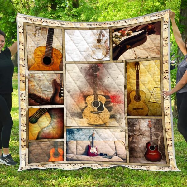 Guitar Vintage Gift Fleece Blanket - Sherpa Blanket