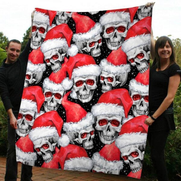 Skull Christmas Gift Fleece Blanket - Sherpa Blanket