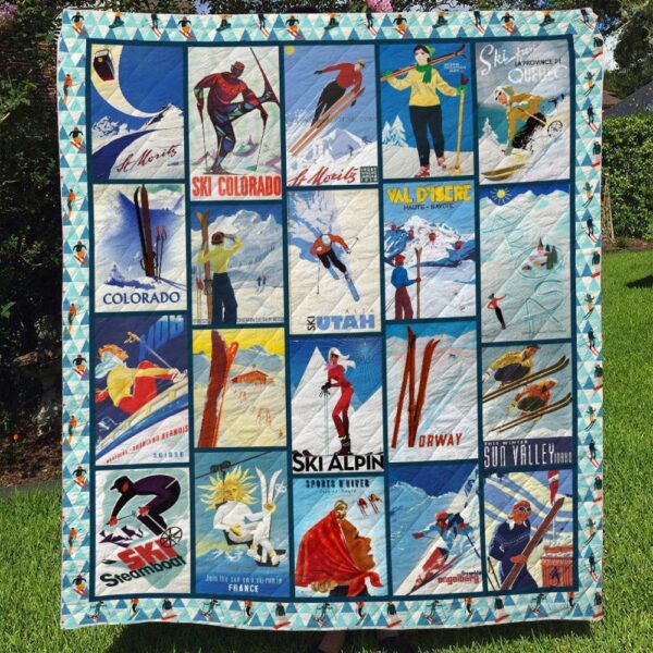 Skiing Colorado Ski Fleece Blanket - Sherpa Blanket