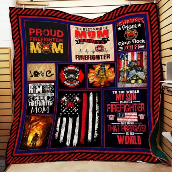 Firefighter Mom Gift Fleece Blanket - Sherpa Blanket