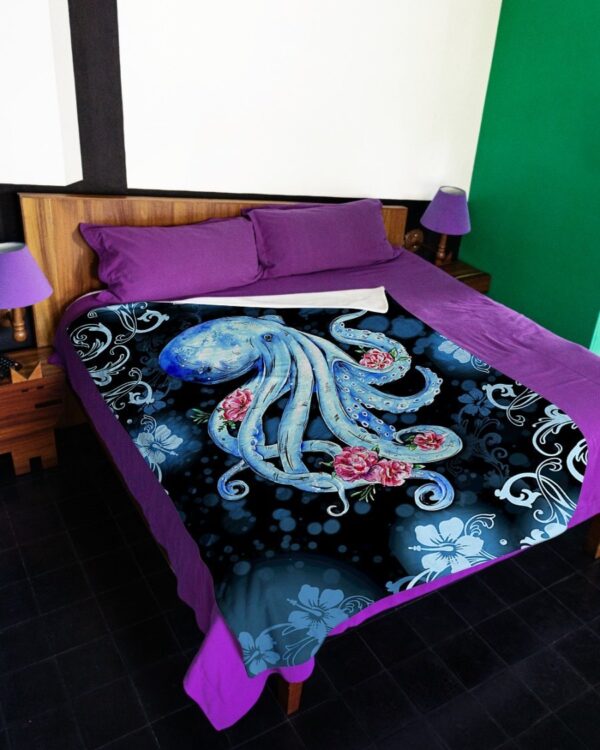 I Love Octopuses Fleece Blanket - Sherpa Blanket