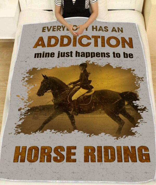 Horse Riding Addiction Fleece Blanket - Sherpa Blanket