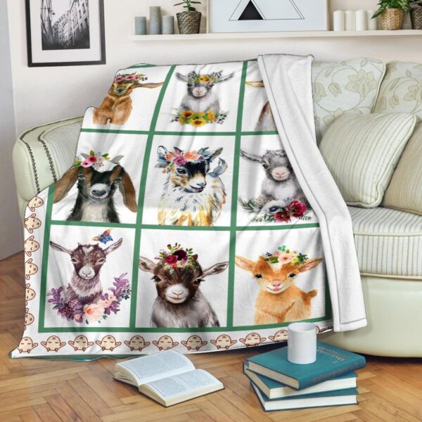Goat Flower Group Fleece Blanket - Sherpa Blanket