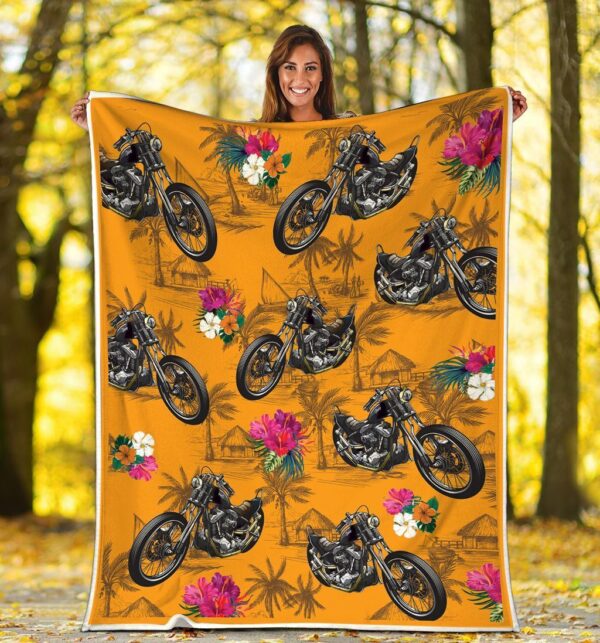 Motor Flower Tropical Fleece Blanket - Sherpa Blanket