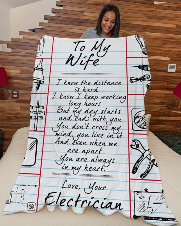 Electrician's Wife Premium Fleece Blanket - Sherpa Blanket