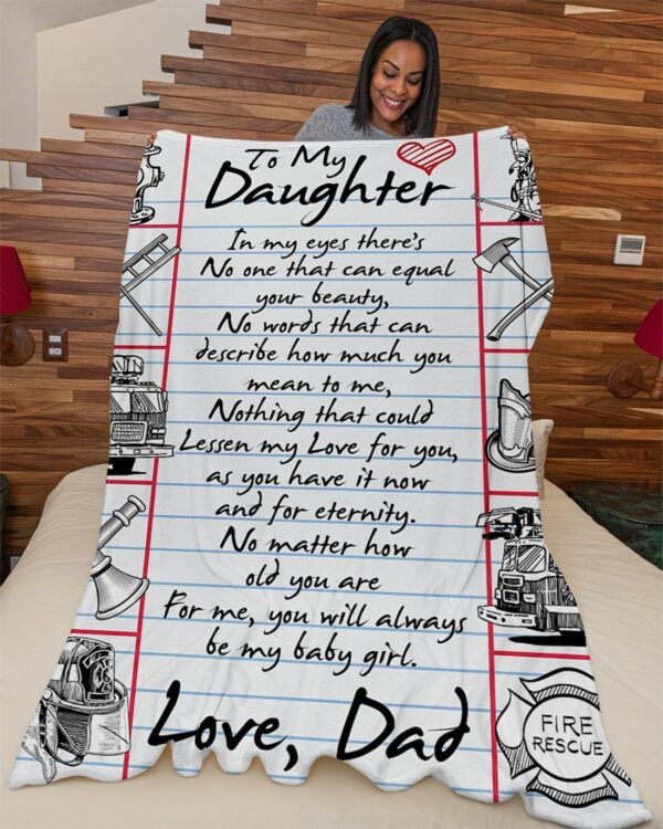 Firefighter's Daughter Premium Fleece Blanket - Sherpa Blanket