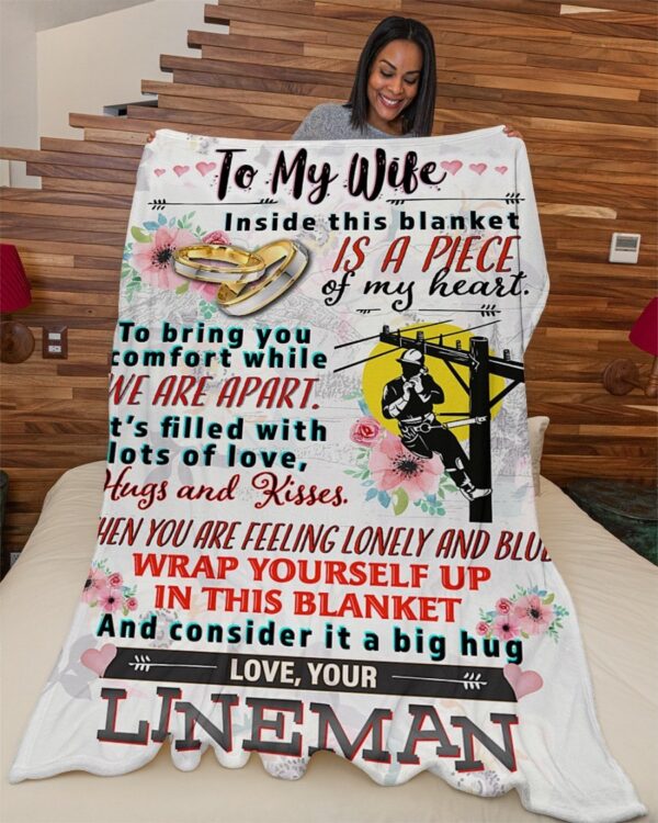 Lineman's Wife- Premium Fleece Blanket - Sherpa Blanket
