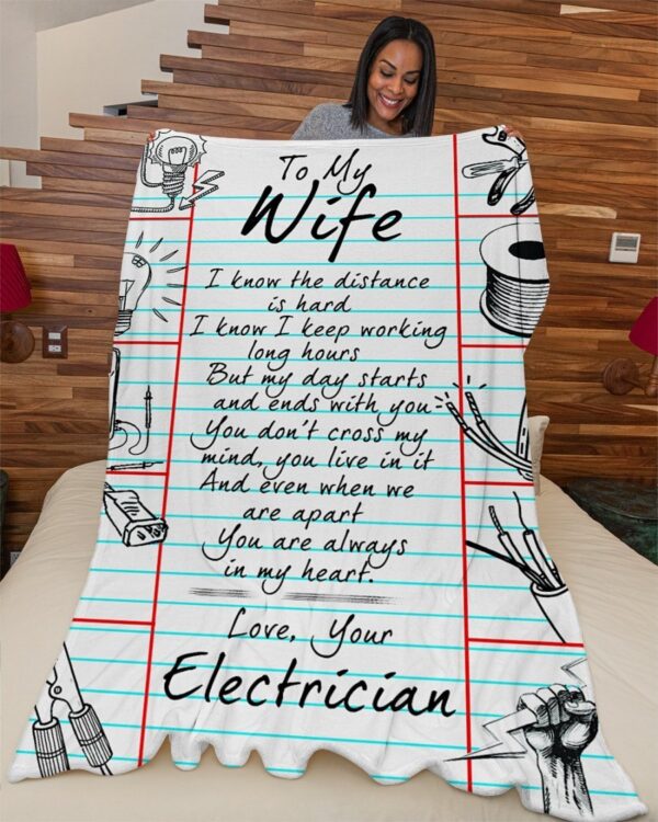 Electrician's Wife Premium Fleece Blanket - Sherpa Blanket