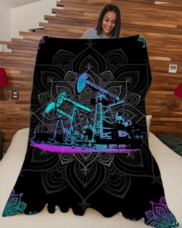 Oilfield Man Premium Fleece Blanket - Sherpa Blanket