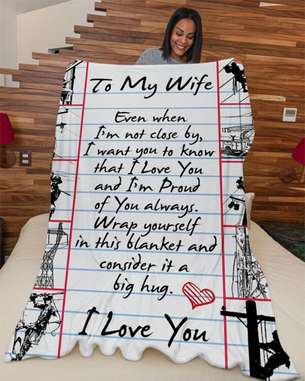 Lineman's Wife Premium Fleece Blanket - Sherpa Blanket
