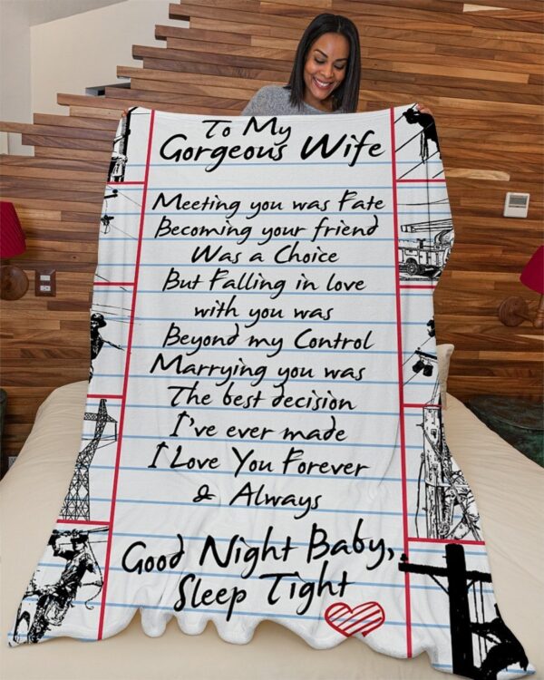 Lineman's Wife Premium Fleece Blanket - Sherpa Blanket