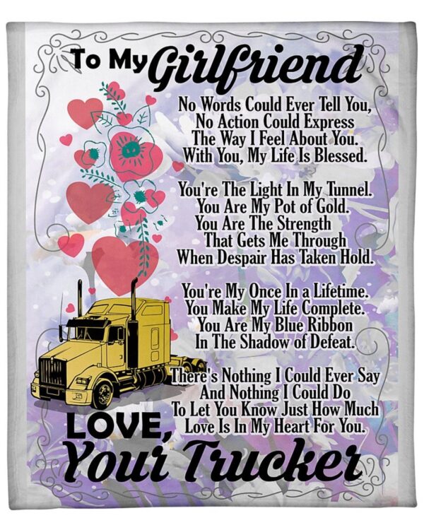 Trucker's Girlfriend Premium Fleece Blanket - Sherpa Blanket