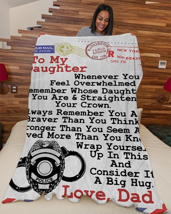 Police Daughter Premium Fleece Blanket - Sherpa Blanket