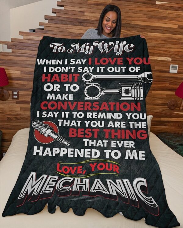 Mechanic's Wife Premium Fleece Blanket - Sherpa Blanket