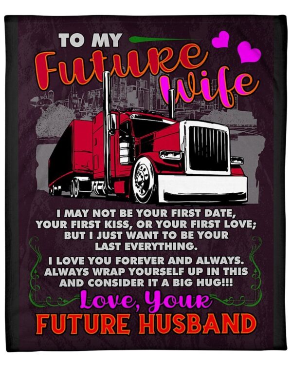 Trucker's Future Premium Fleece Blanket - Sherpa Blanket