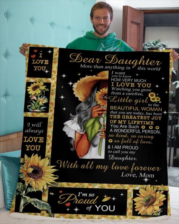 Mom Dear Daughter Fleece Blanket - Sherpa Blanket