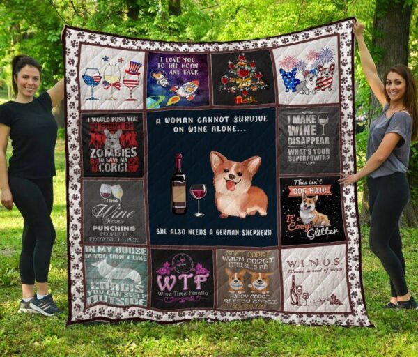 Dog Blanket - Gift Idea For Dog Lovers, Dog Dad Mom - Corgi Sherpa Blanket
