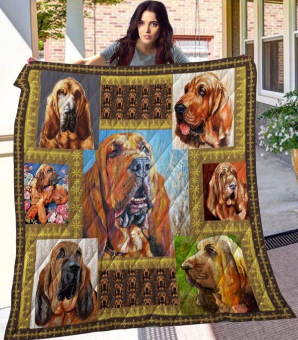 Dog Blanket - Gift Idea For Dog Lovers, Dog Dad Mom - Bloodhound Sherpa Blanket
