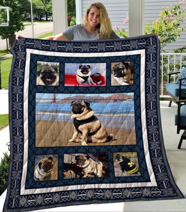 Dog Blanket - Gift Idea For Dog Lovers, Dog Dad Mom - Pug Sherpa Blanket  V3