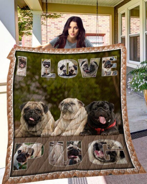 Dog Blanket - Gift Idea For Dog Lovers, Dog Dad Mom - Pug Sherpa Blanket  V2