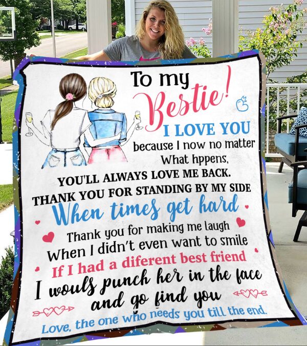 Hand Written Blanket, To My Besties - Gift Idea For Best Friend Sherpa Blanket  V2